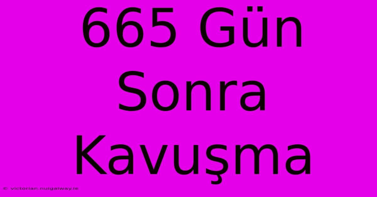 665 Gün Sonra Kavuşma