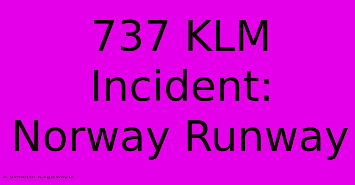 737 KLM Incident: Norway Runway