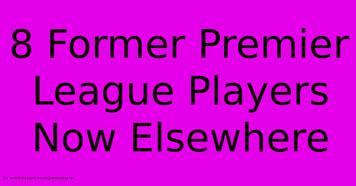 8 Former Premier League Players Now Elsewhere