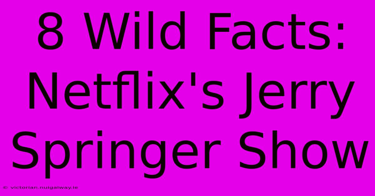 8 Wild Facts: Netflix's Jerry Springer Show