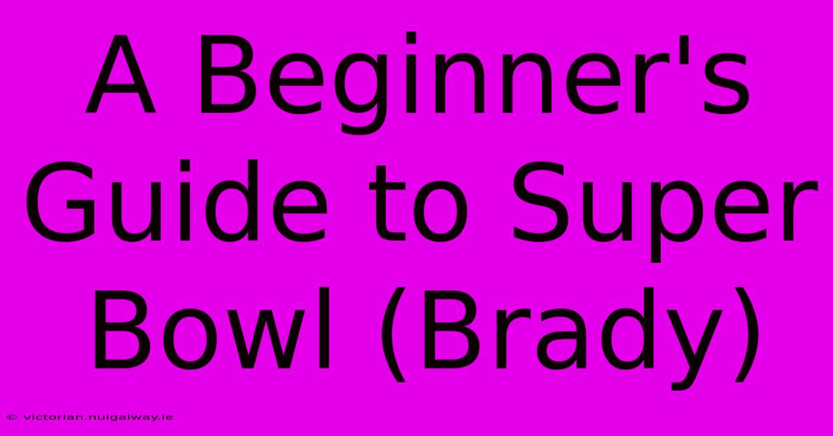 A Beginner's Guide To Super Bowl (Brady)