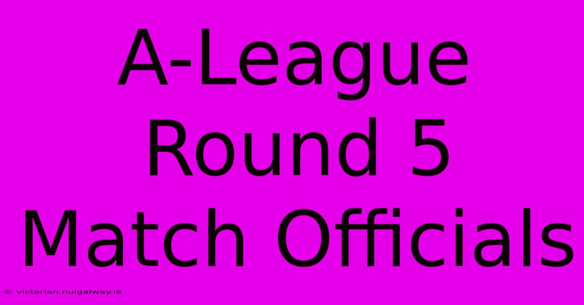 A-League Round 5 Match Officials