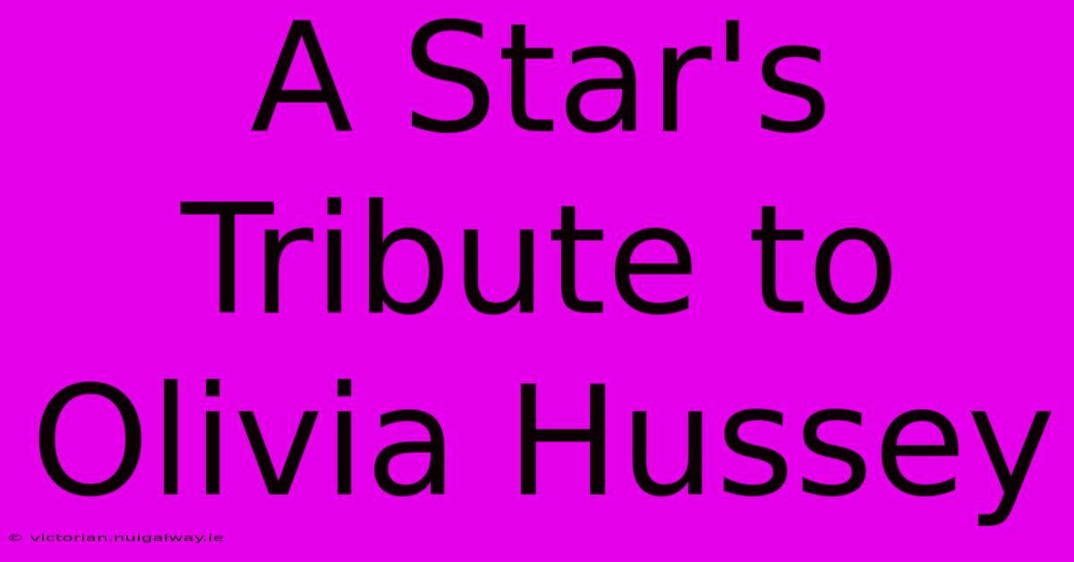 A Star's Tribute To Olivia Hussey