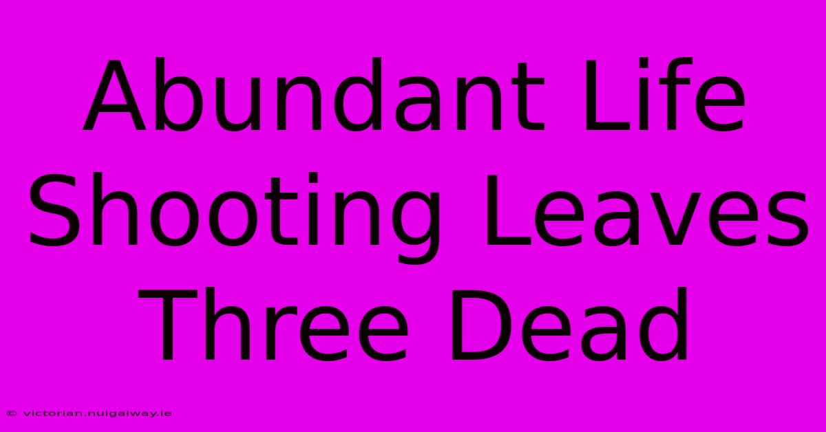 Abundant Life Shooting Leaves Three Dead