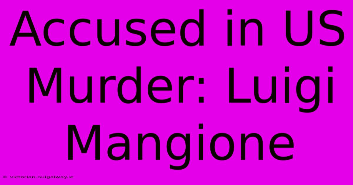 Accused In US Murder: Luigi Mangione