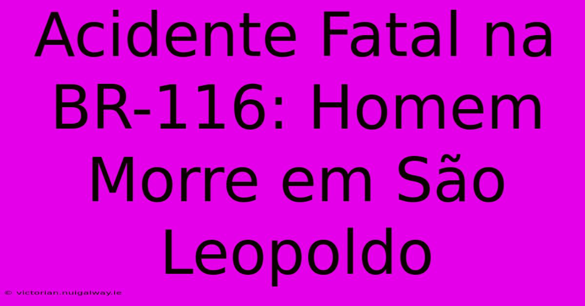 Acidente Fatal Na BR-116: Homem Morre Em São Leopoldo