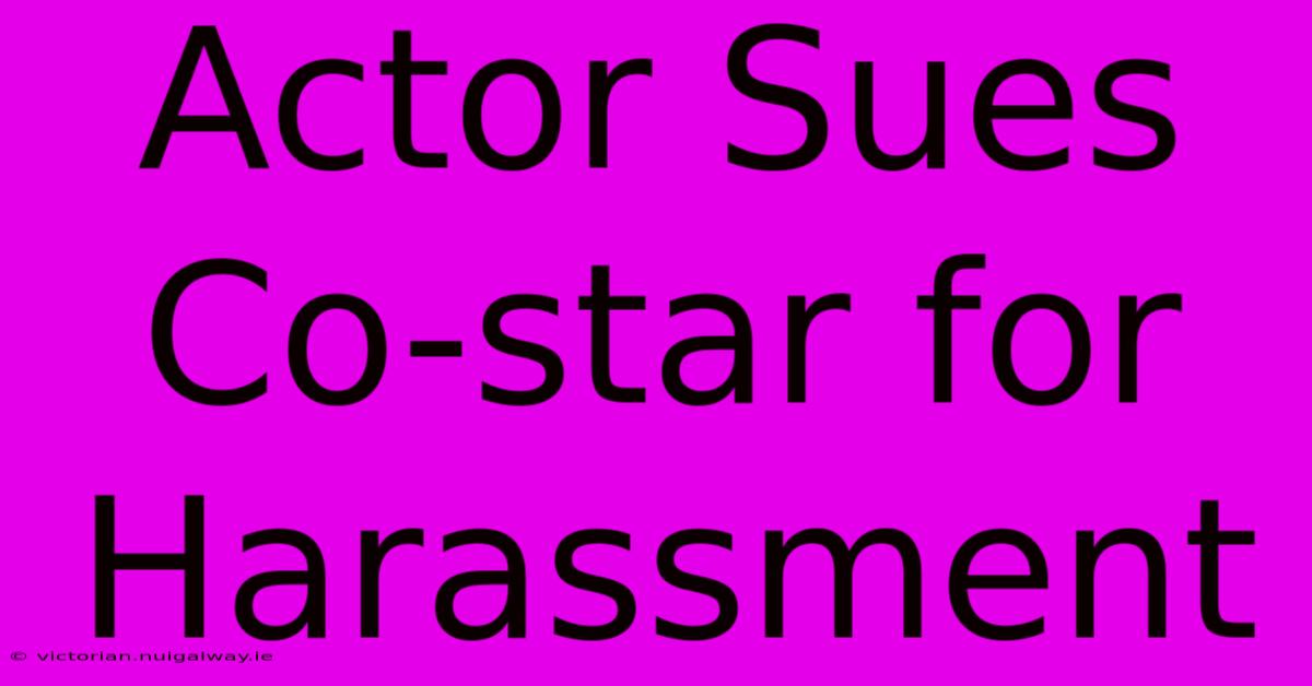 Actor Sues Co-star For Harassment