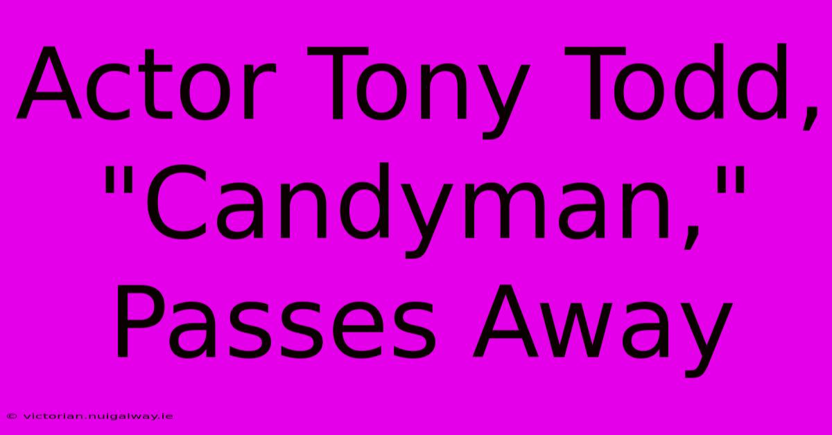 Actor Tony Todd, 