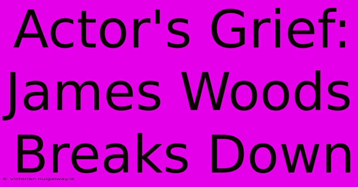 Actor's Grief: James Woods Breaks Down