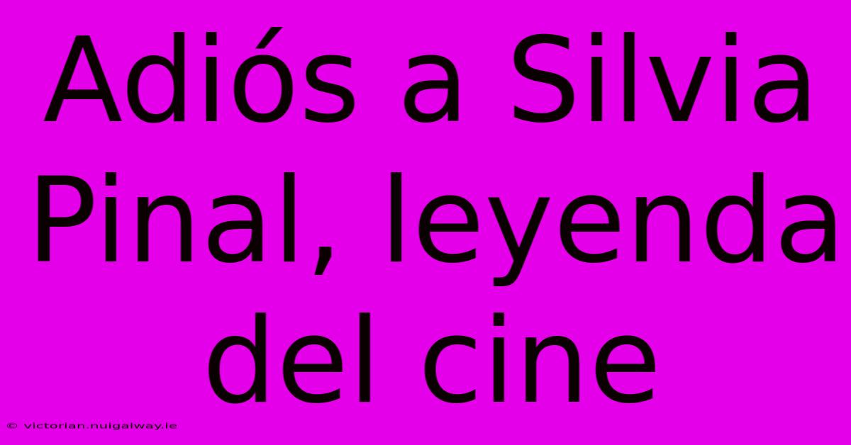 Adiós A Silvia Pinal, Leyenda Del Cine