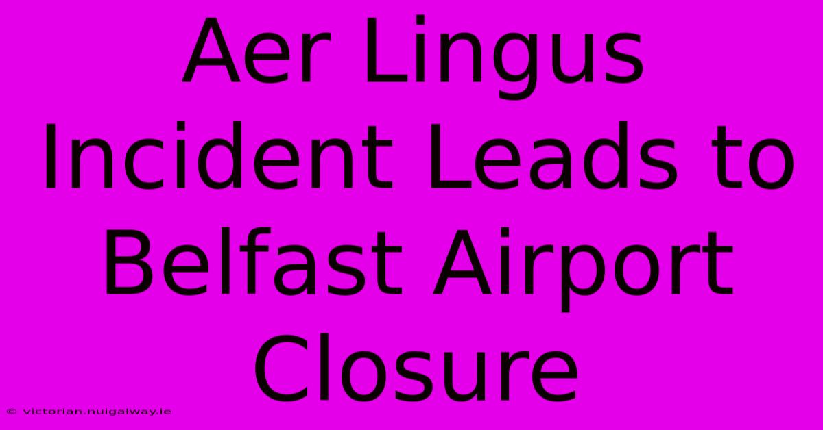 Aer Lingus Incident Leads To Belfast Airport Closure