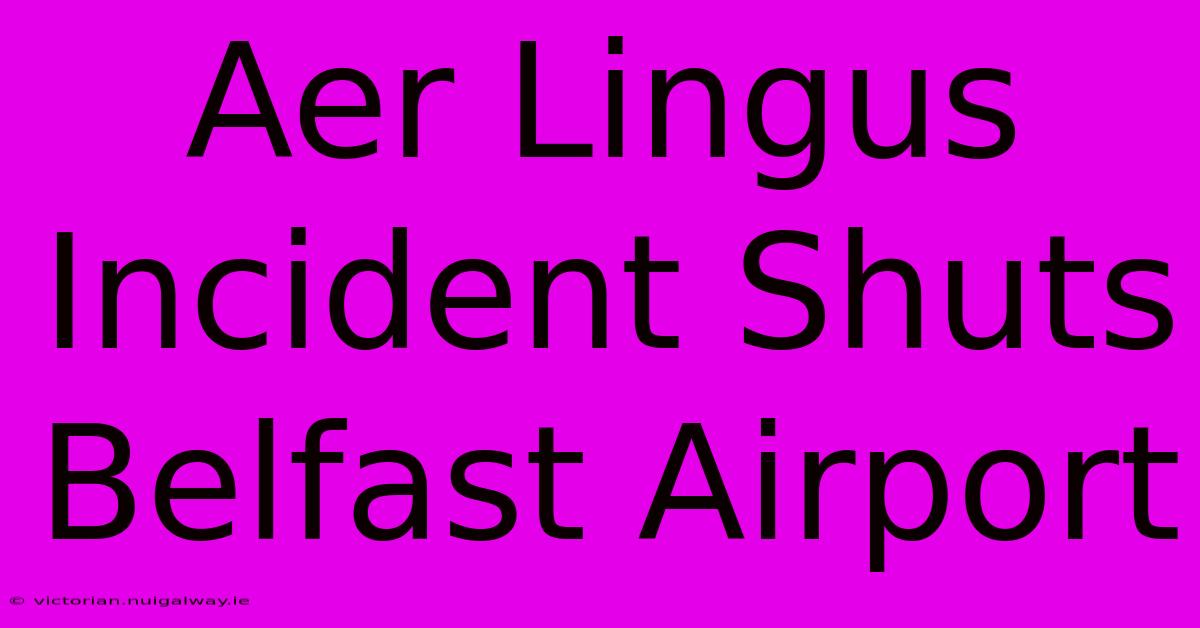 Aer Lingus Incident Shuts Belfast Airport