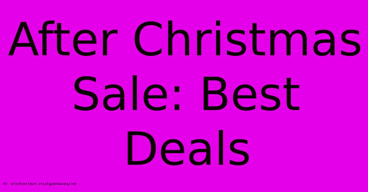 After Christmas Sale: Best Deals