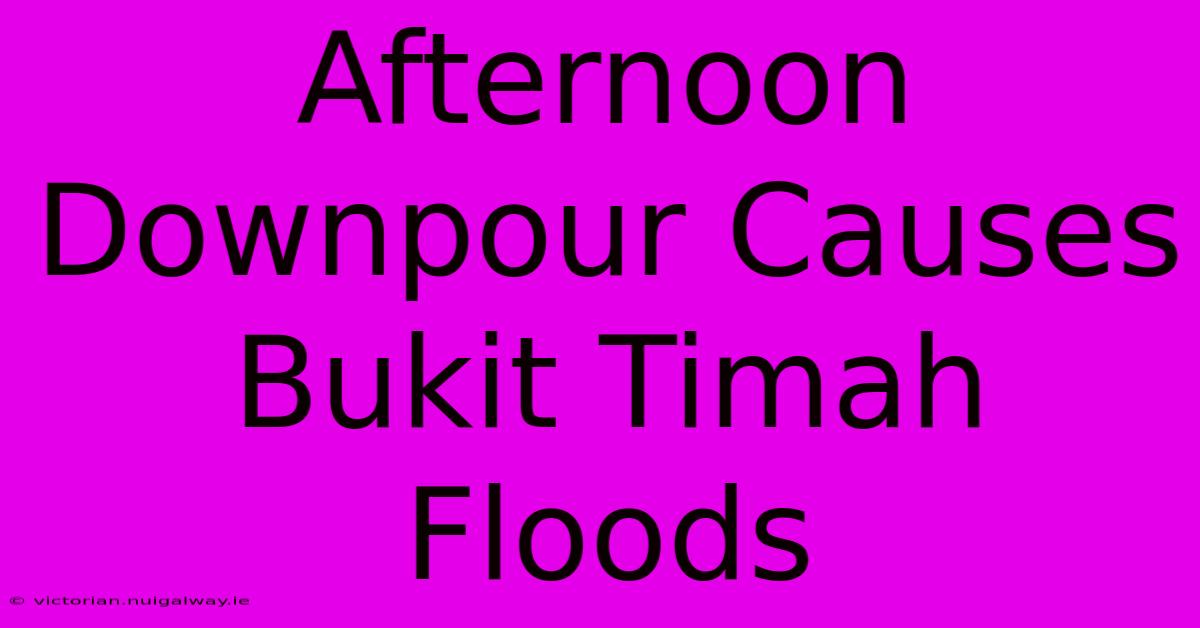 Afternoon Downpour Causes Bukit Timah Floods