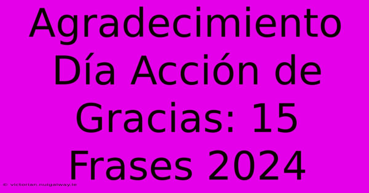 Agradecimiento Día Acción De Gracias: 15 Frases 2024