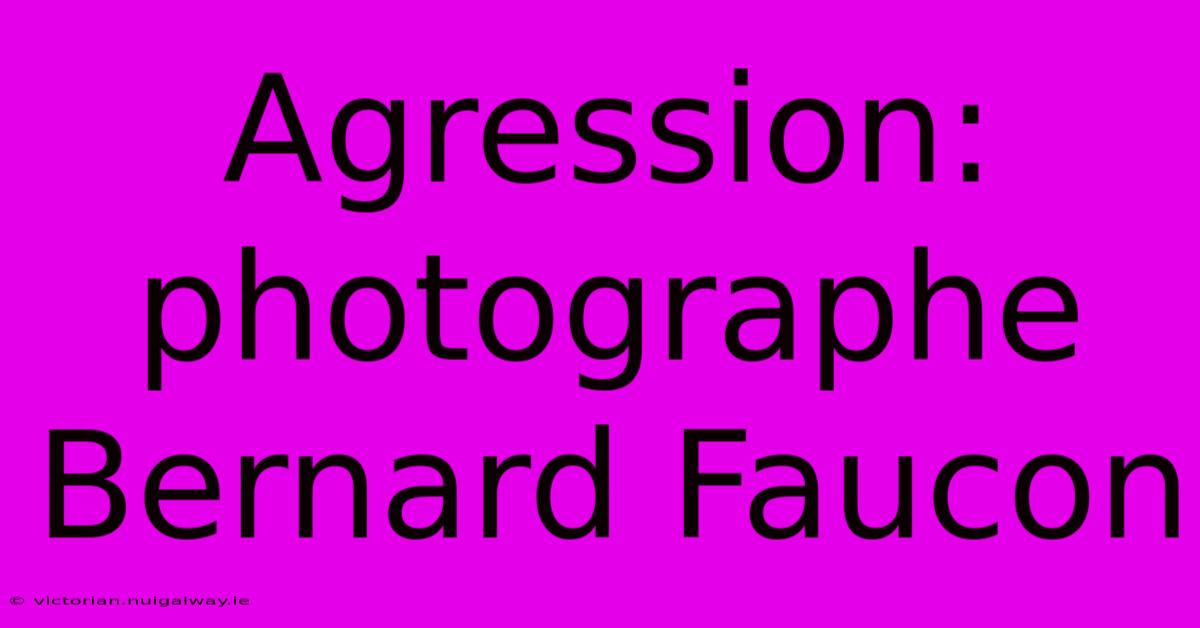 Agression: Photographe Bernard Faucon