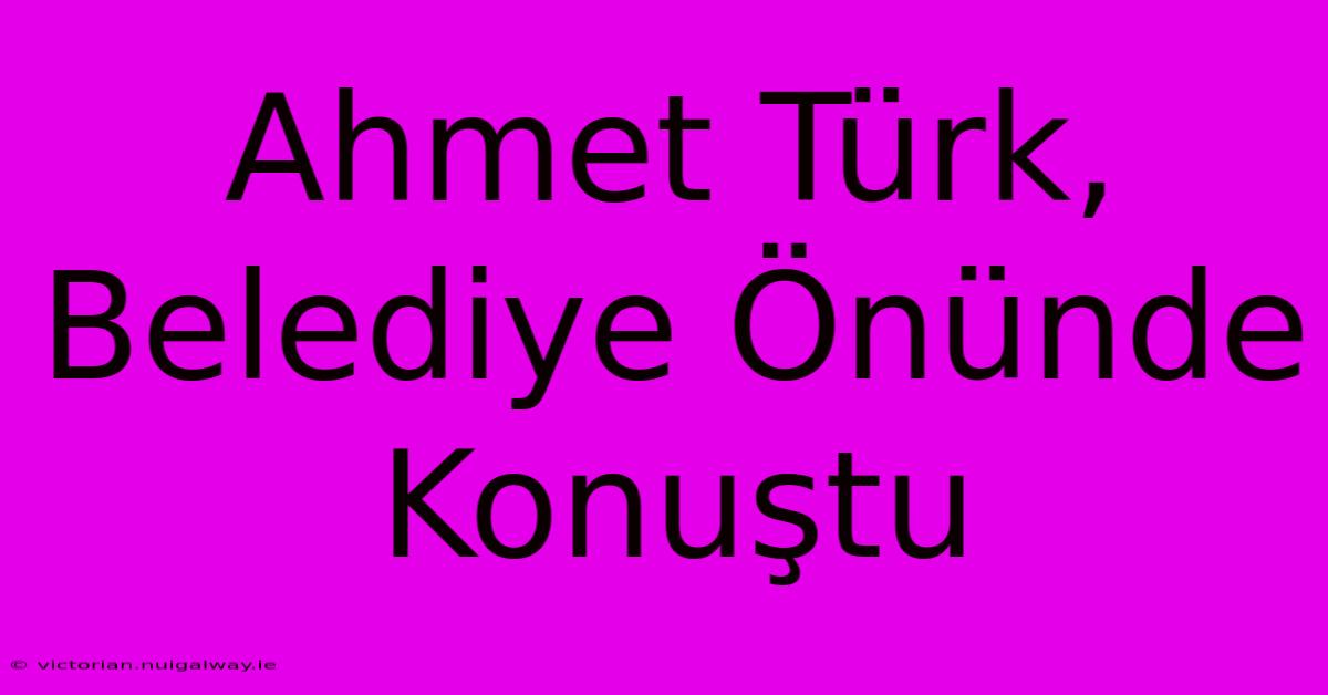 Ahmet Türk, Belediye Önünde Konuştu