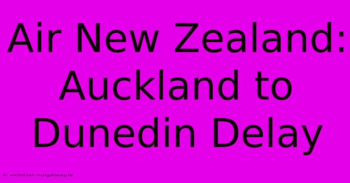 Air New Zealand: Auckland To Dunedin Delay