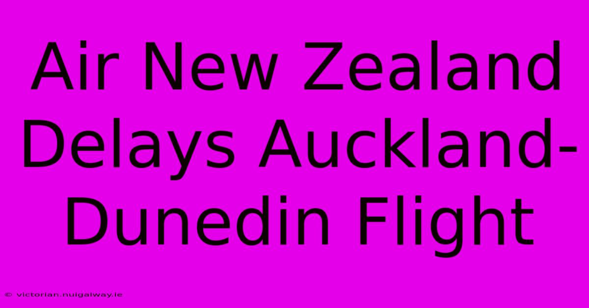 Air New Zealand Delays Auckland-Dunedin Flight