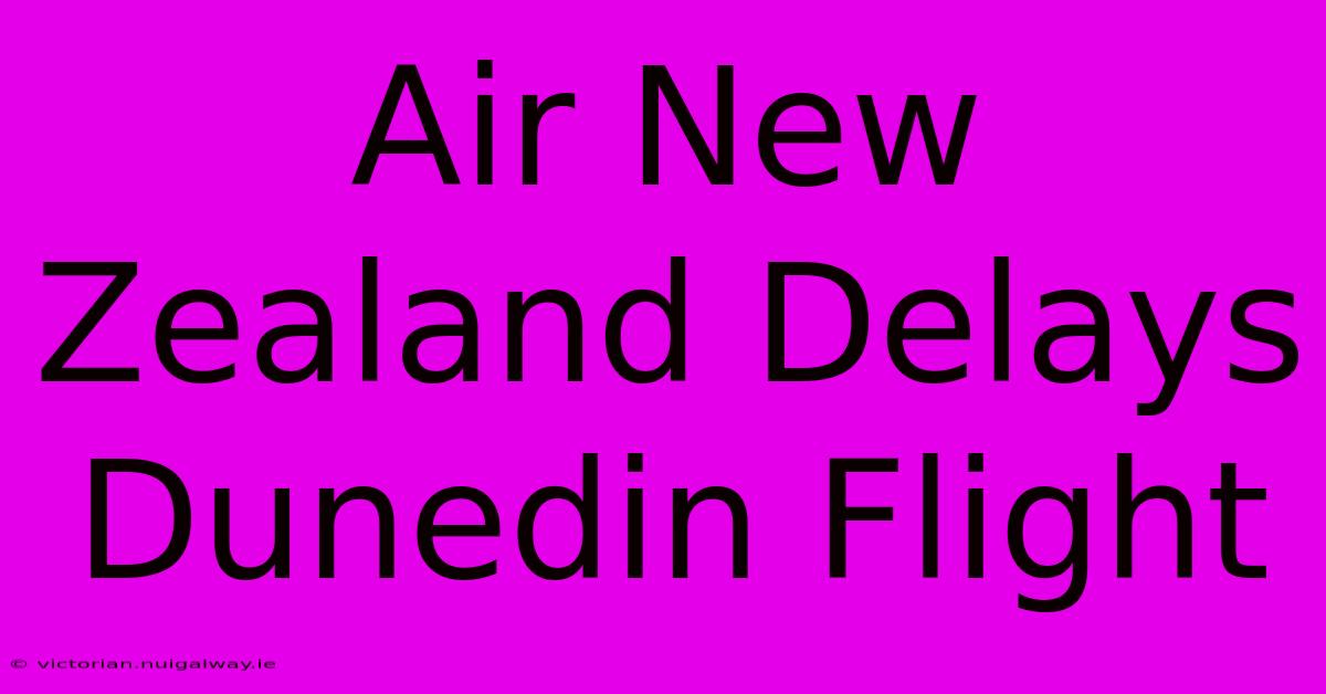 Air New Zealand Delays Dunedin Flight