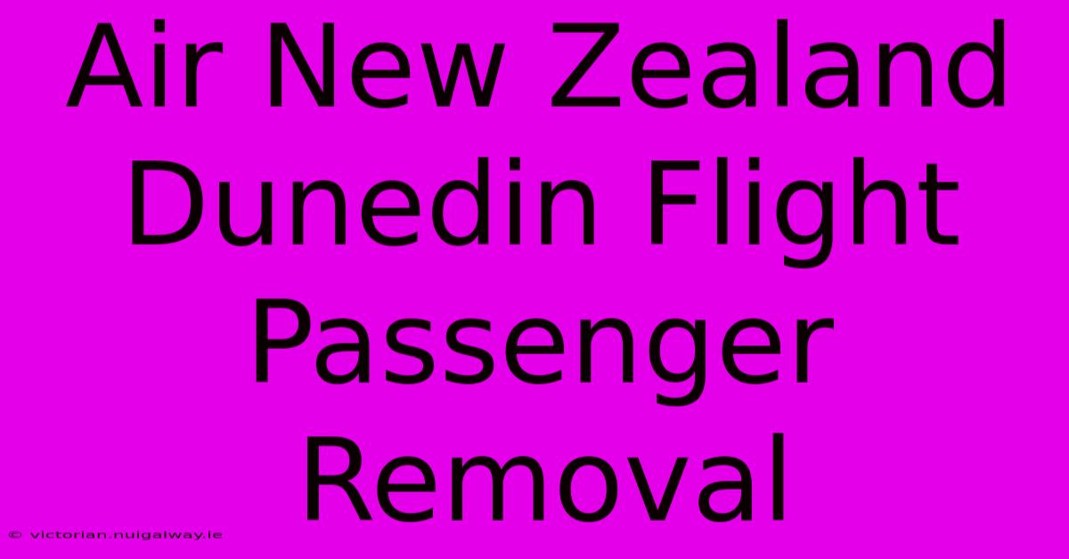 Air New Zealand Dunedin Flight Passenger Removal