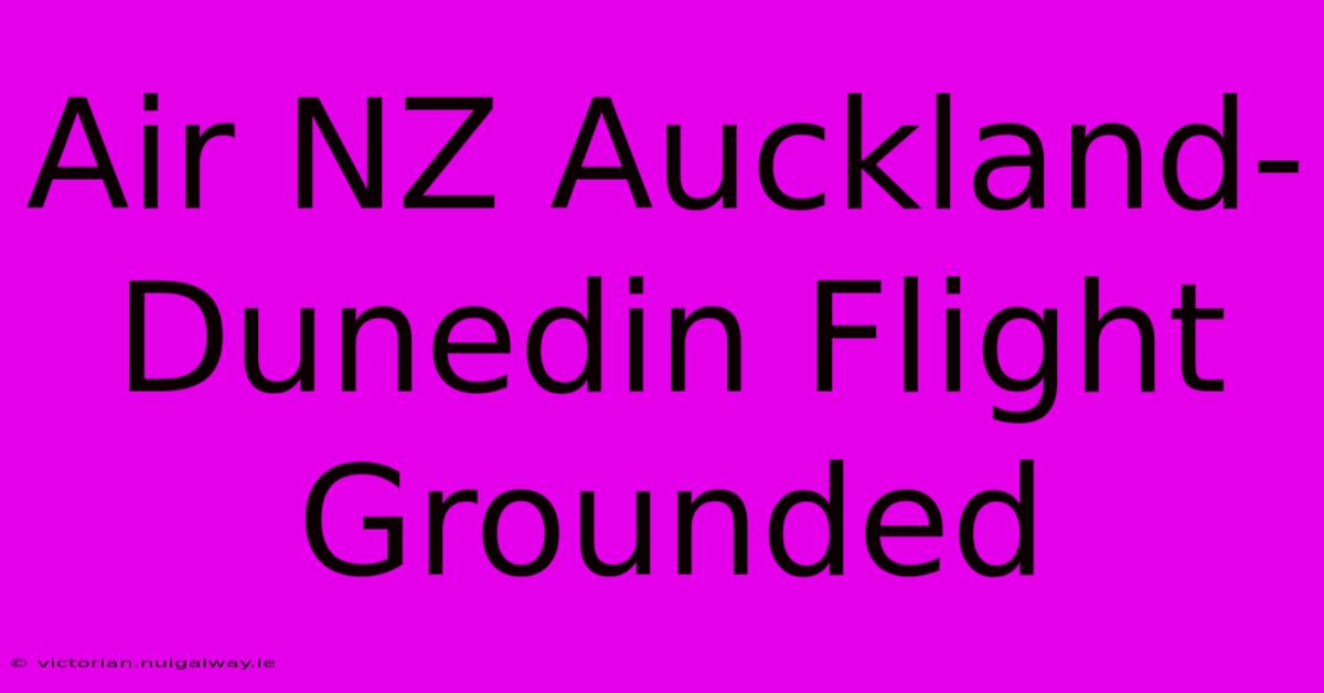 Air NZ Auckland-Dunedin Flight Grounded