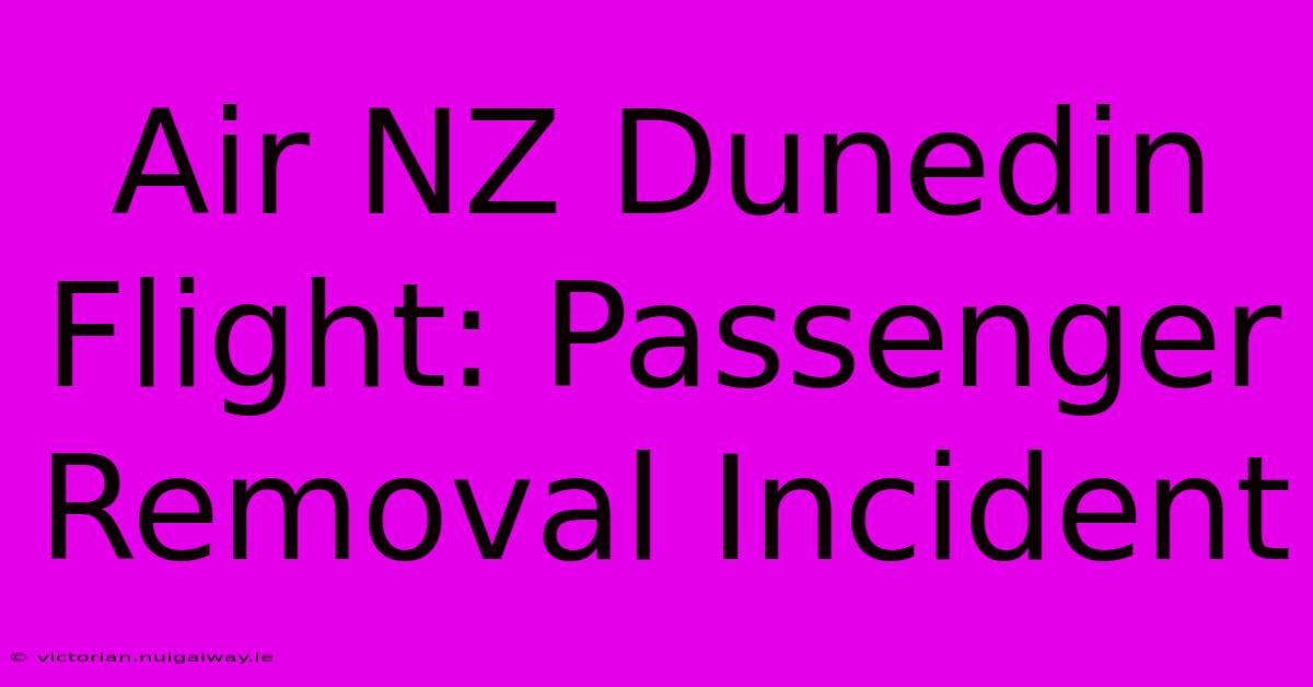 Air NZ Dunedin Flight: Passenger Removal Incident