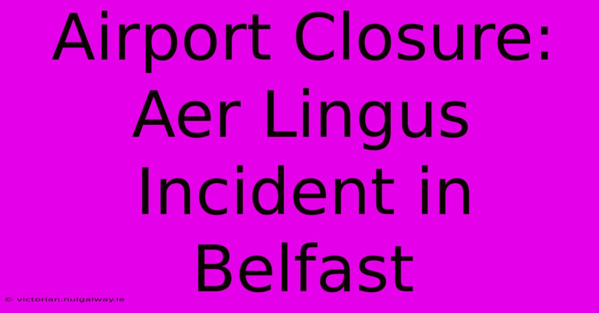 Airport Closure: Aer Lingus Incident In Belfast