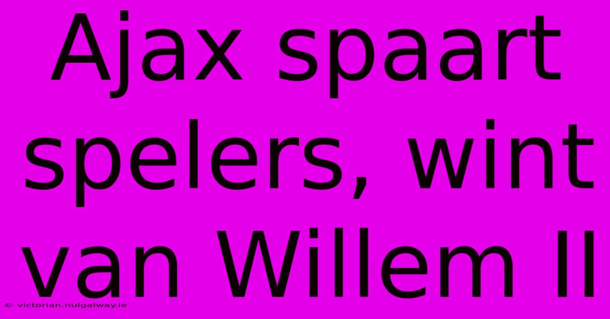 Ajax Spaart Spelers, Wint Van Willem II 