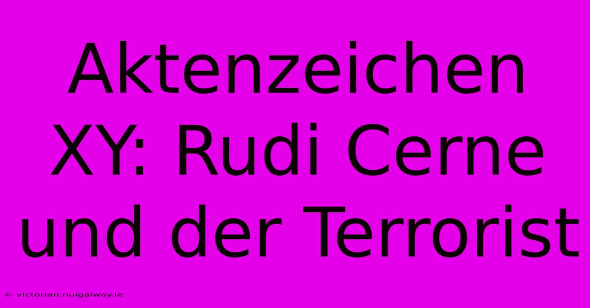 Aktenzeichen XY: Rudi Cerne Und Der Terrorist