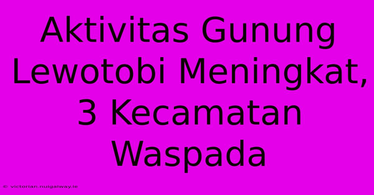 Aktivitas Gunung Lewotobi Meningkat, 3 Kecamatan Waspada 