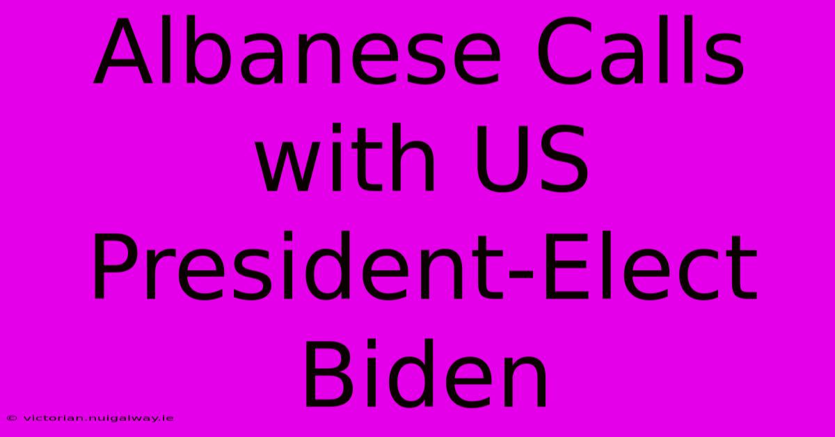 Albanese Calls With US President-Elect Biden