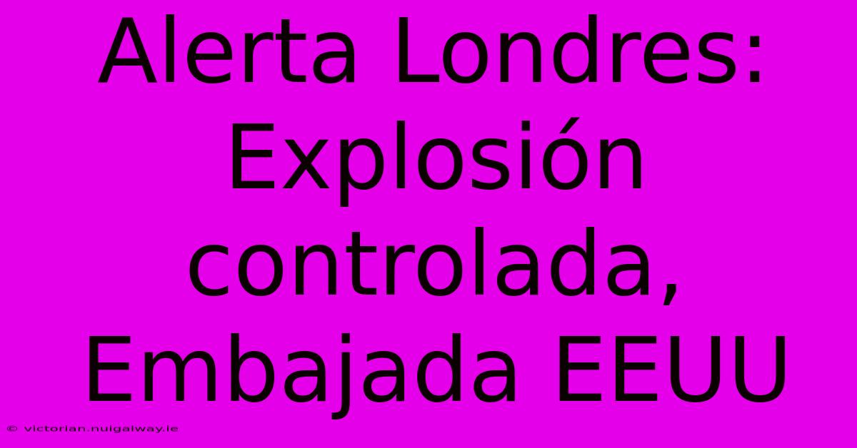 Alerta Londres: Explosión Controlada, Embajada EEUU