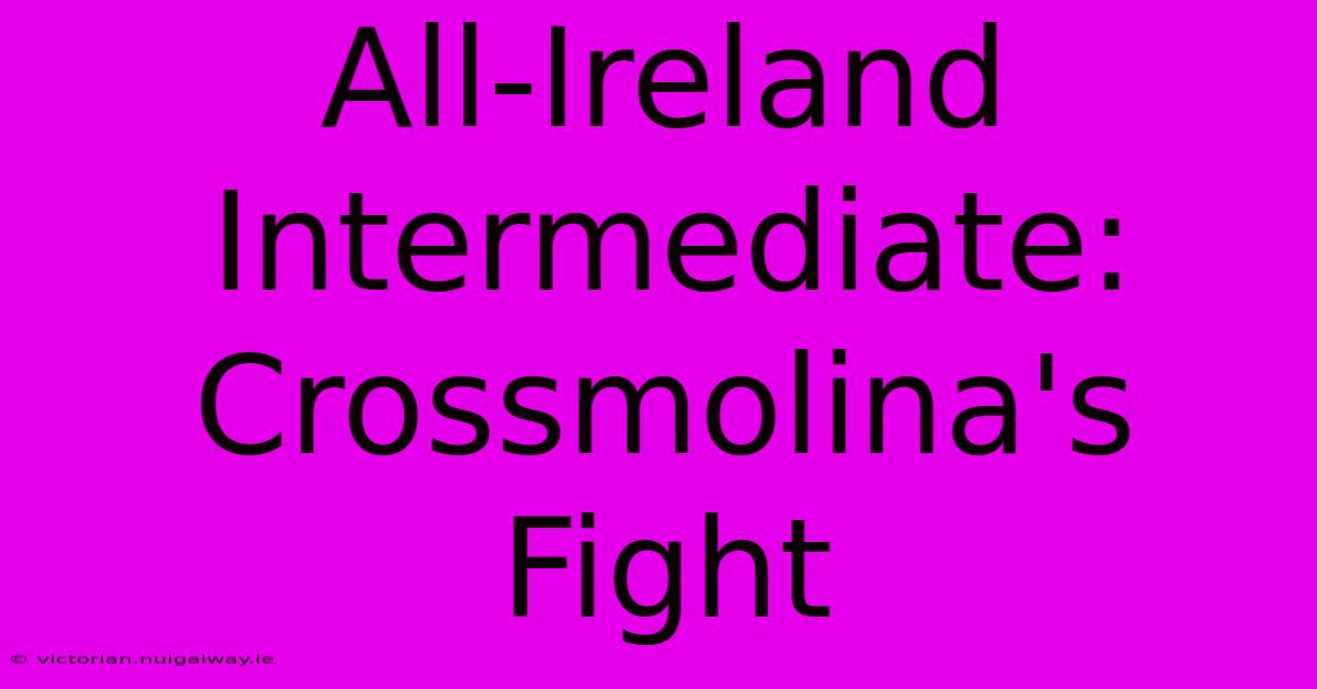 All-Ireland Intermediate: Crossmolina's Fight