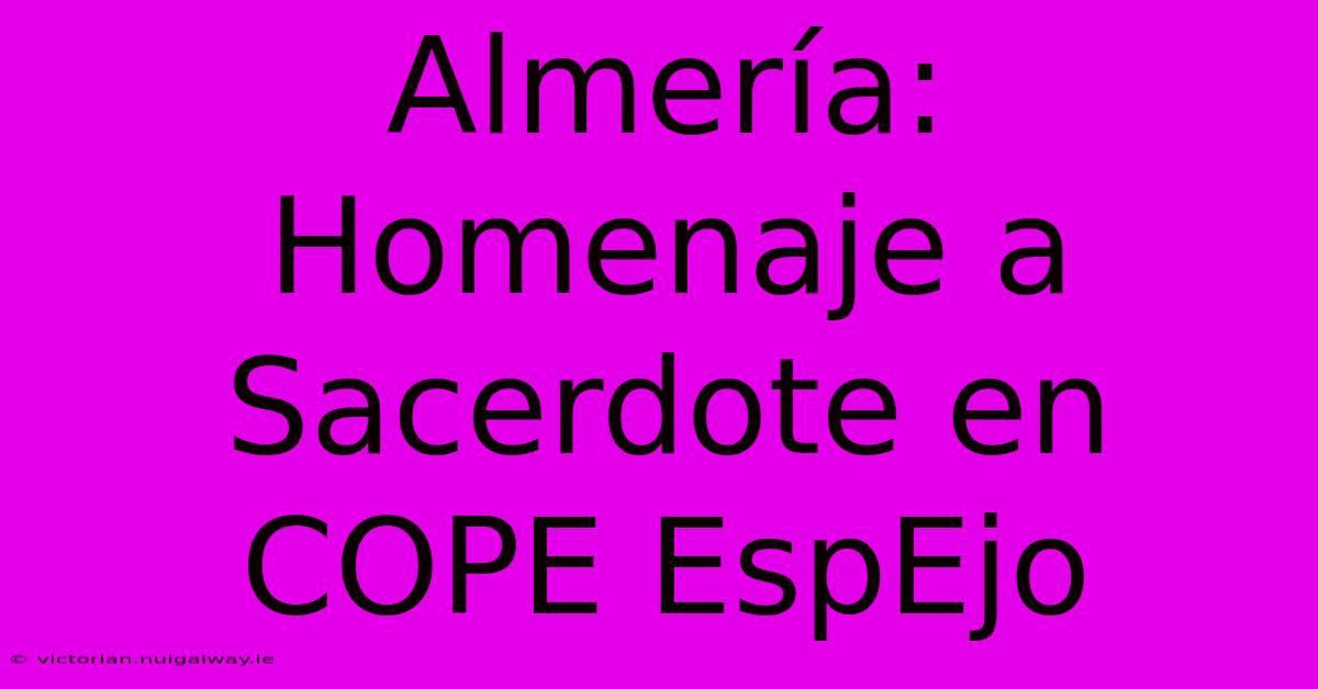 Almería: Homenaje A Sacerdote En COPE EspEjo