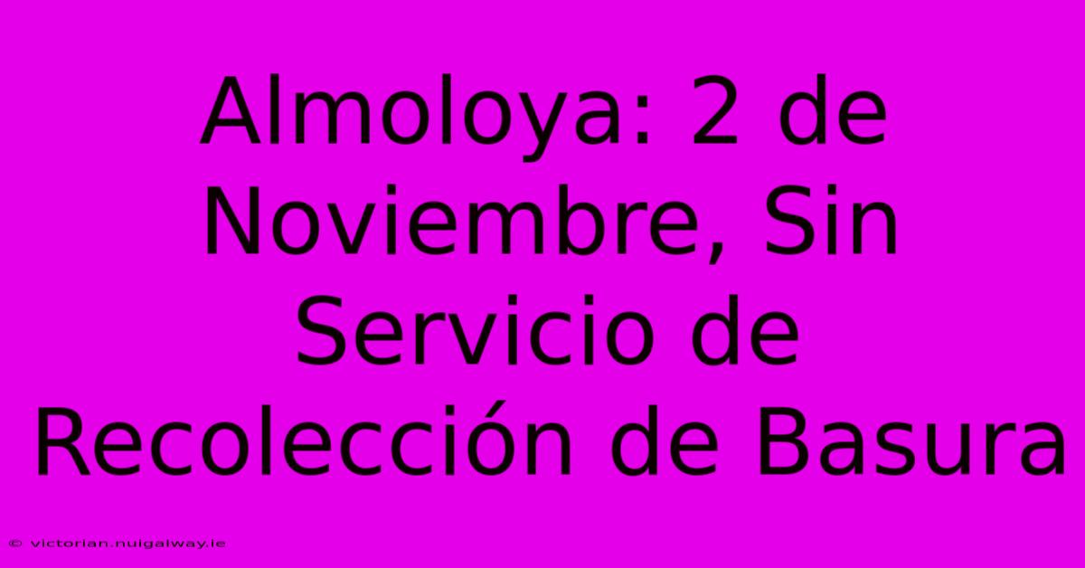 Almoloya: 2 De Noviembre, Sin Servicio De Recolección De Basura