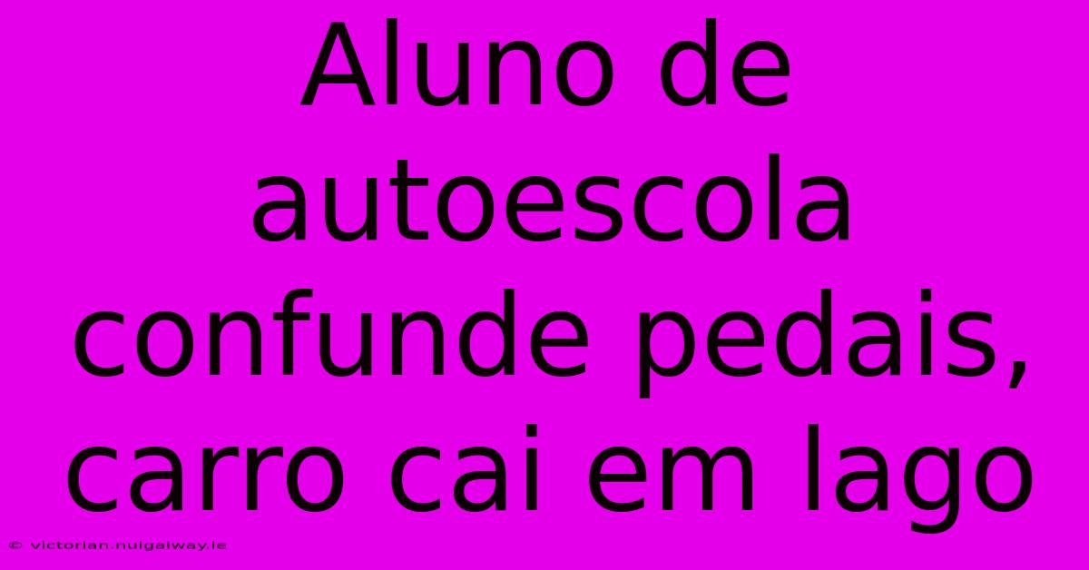 Aluno De Autoescola Confunde Pedais, Carro Cai Em Lago