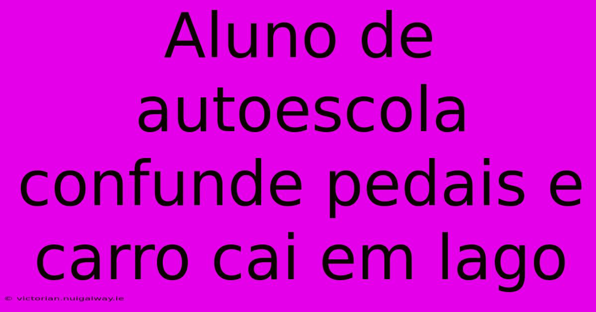 Aluno De Autoescola Confunde Pedais E Carro Cai Em Lago