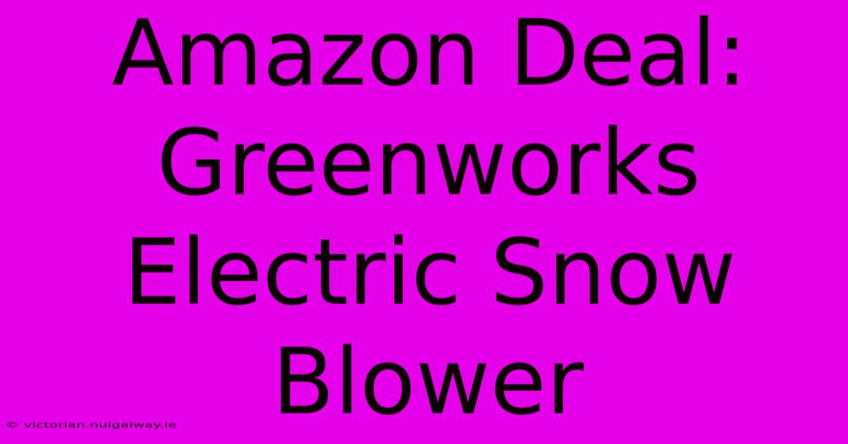 Amazon Deal: Greenworks Electric Snow Blower