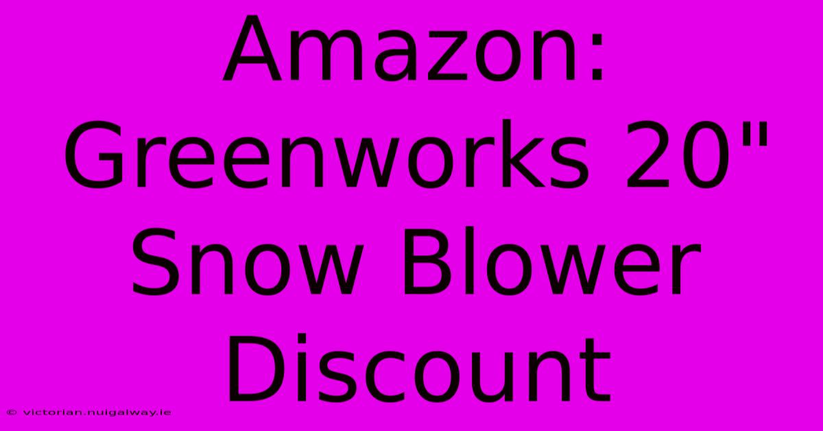 Amazon: Greenworks 20