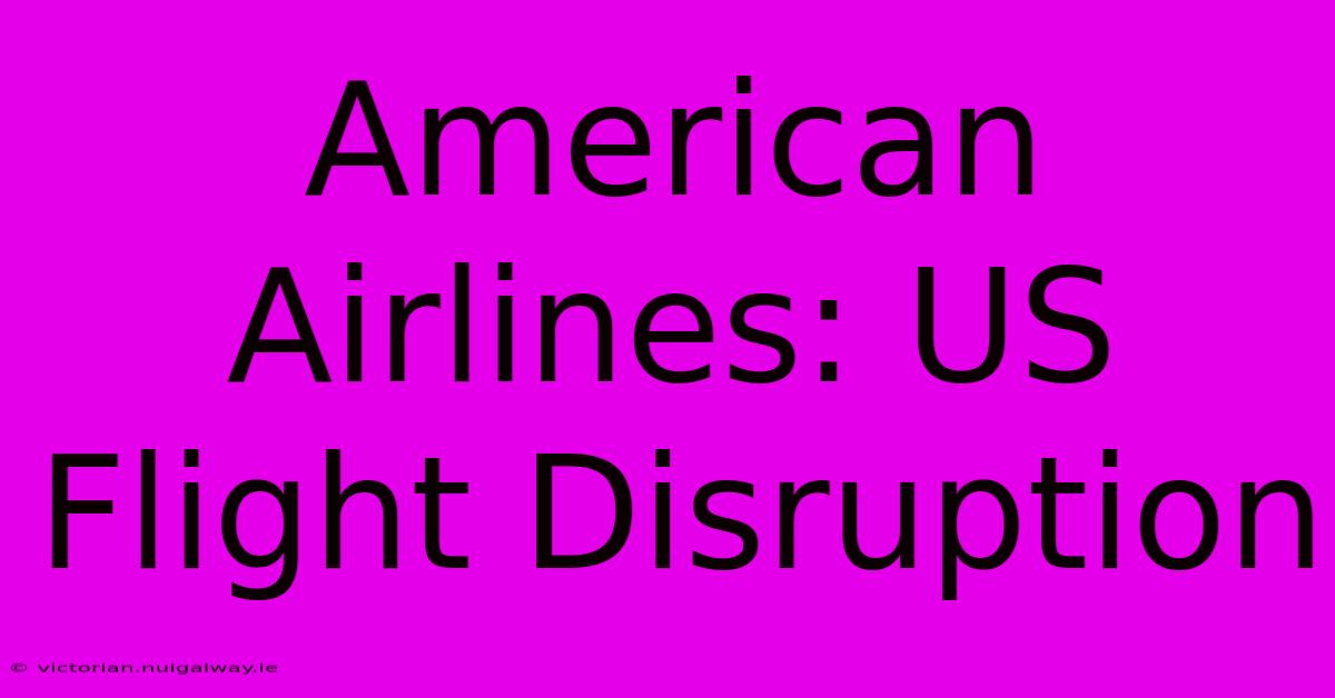 American Airlines: US Flight Disruption