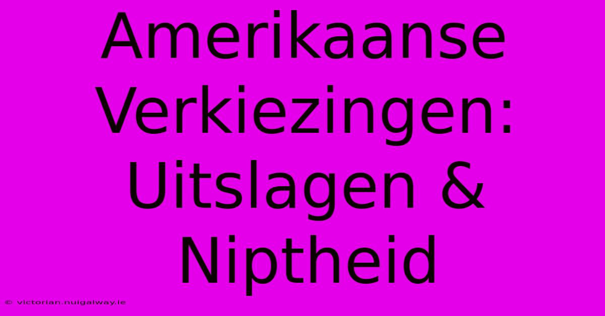 Amerikaanse Verkiezingen: Uitslagen & Niptheid