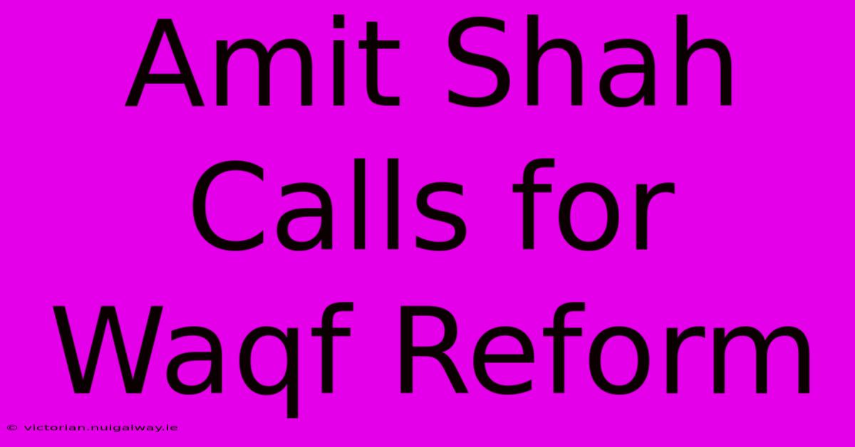 Amit Shah Calls For Waqf Reform