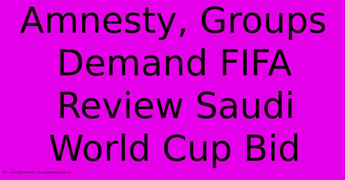 Amnesty, Groups Demand FIFA Review Saudi World Cup Bid