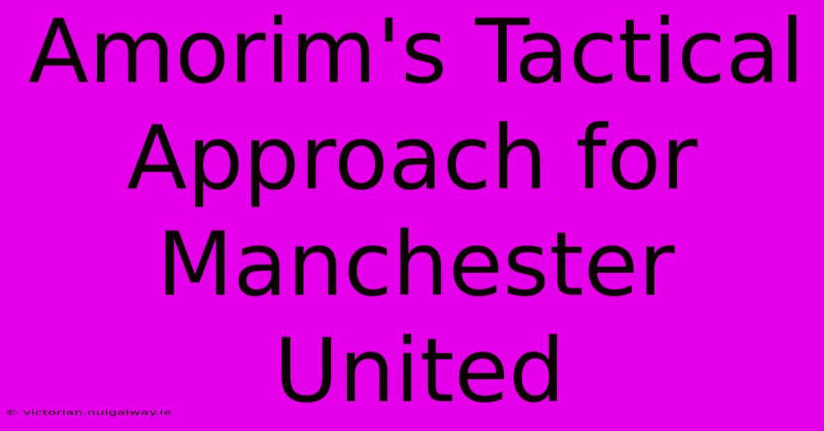 Amorim's Tactical Approach For Manchester United