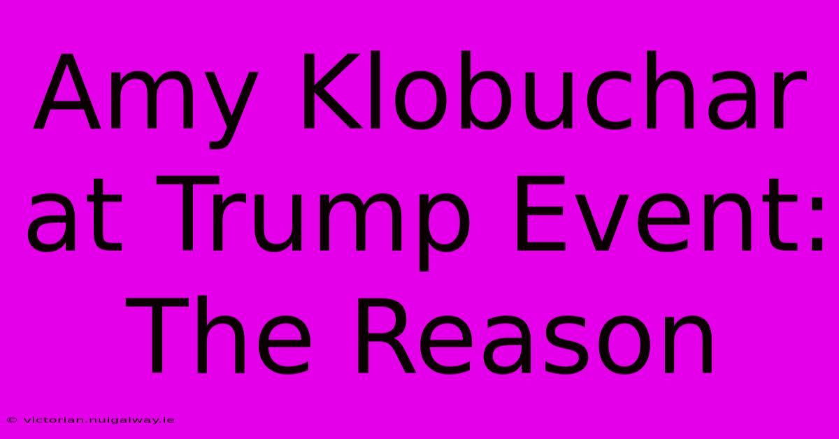 Amy Klobuchar At Trump Event: The Reason