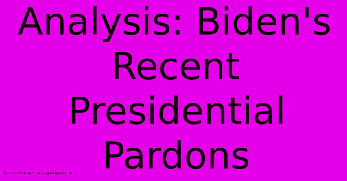 Analysis: Biden's Recent Presidential Pardons