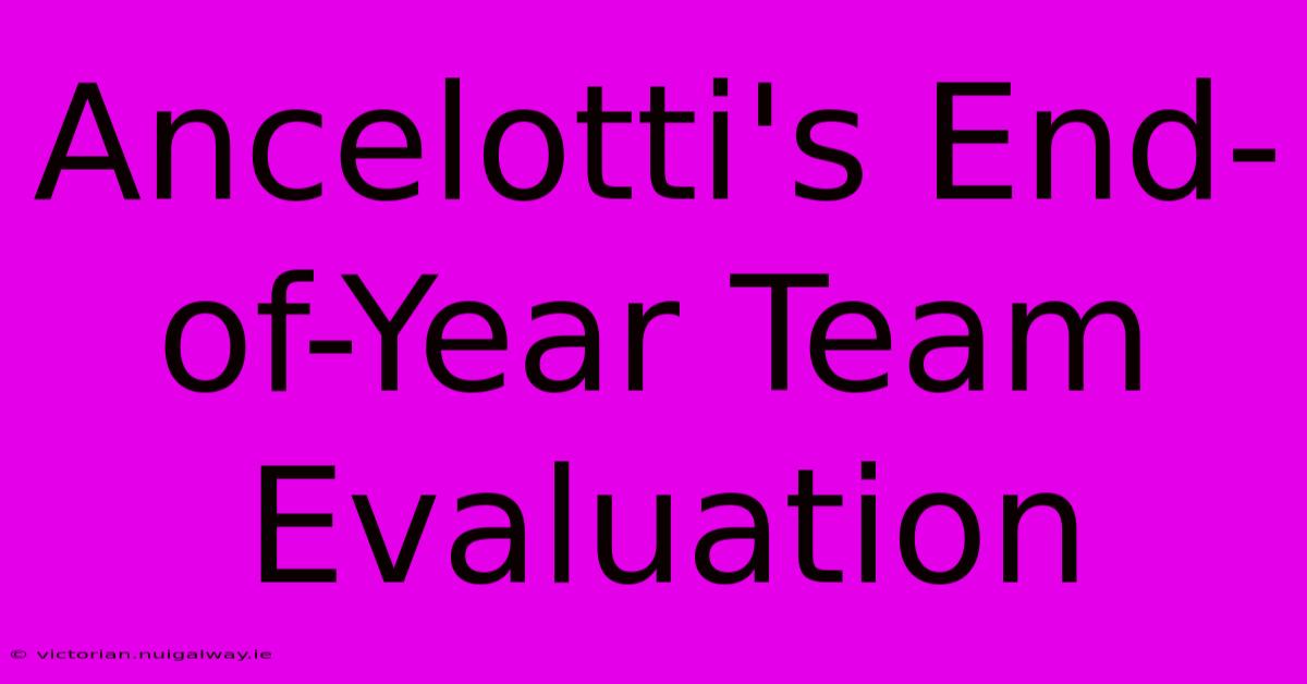 Ancelotti's End-of-Year Team Evaluation