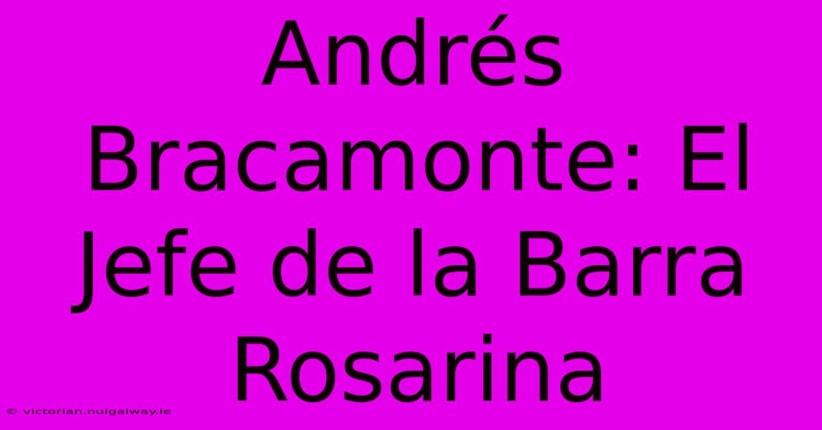 Andrés Bracamonte: El Jefe De La Barra Rosarina