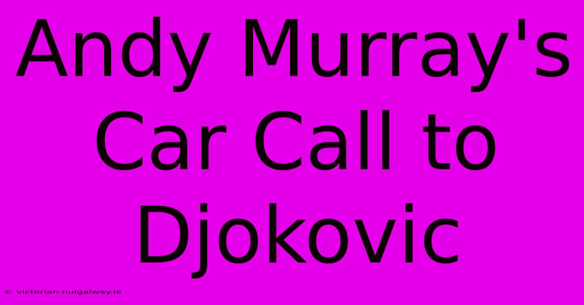 Andy Murray's Car Call To Djokovic